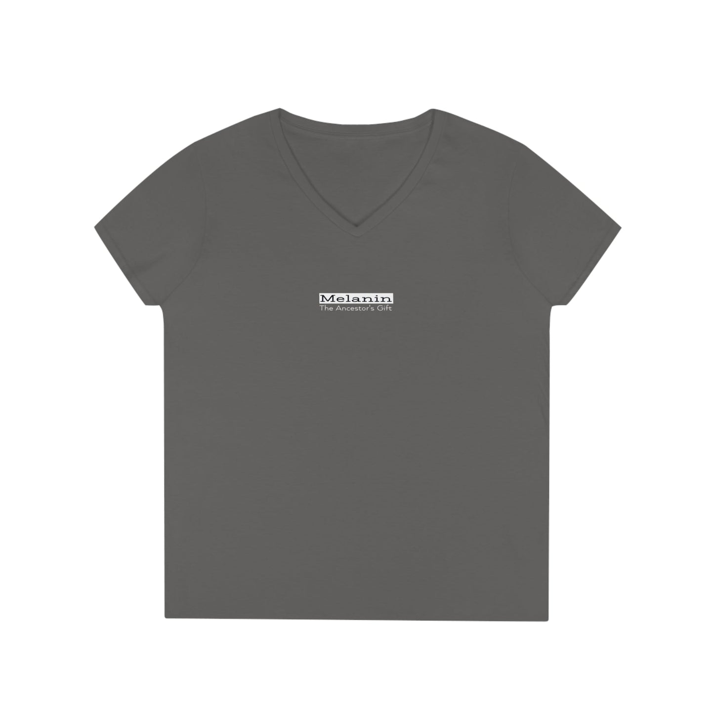 Melanin T shirt Ancestors Gift V Neck Charcoal