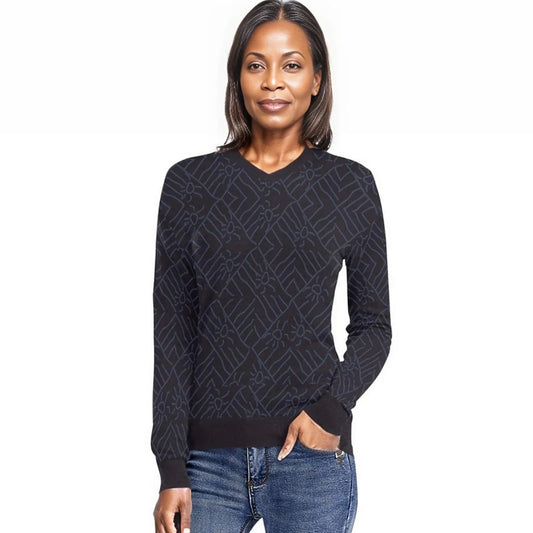 African print sweater for ladies, mud cloth design Sweater Inkedjoy