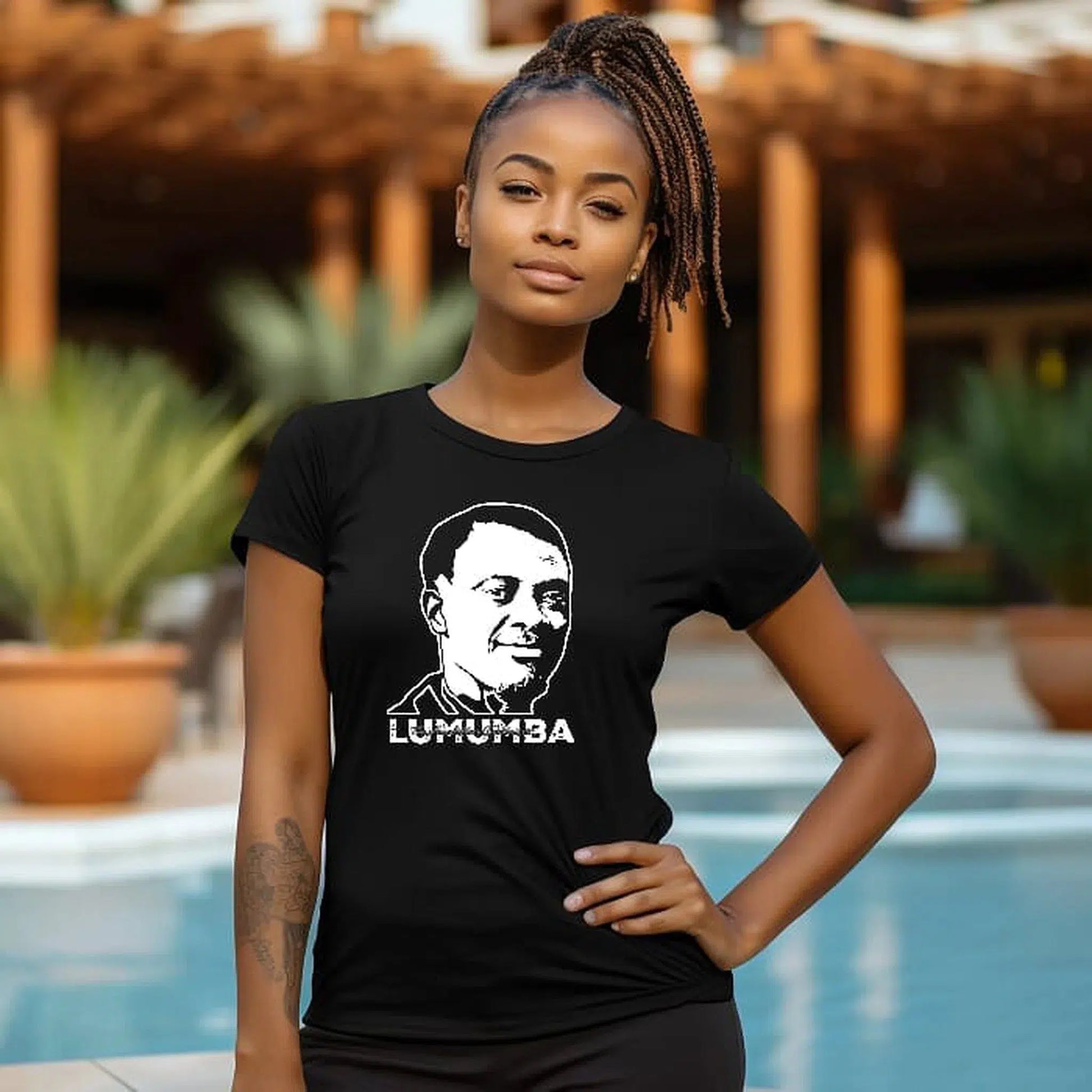 African T shirt Patrice Lumumba t shirt Salute a Black Power Icon