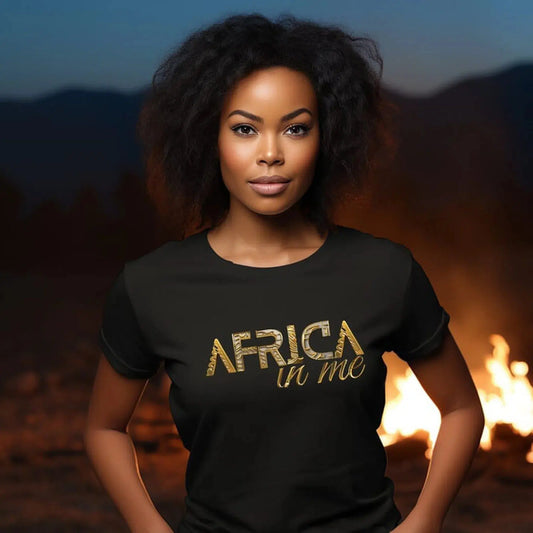 African American T shirts | Black Culture Africa in me Golden t-shirt