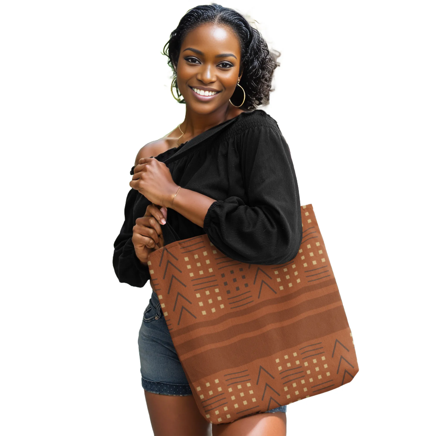 African American tote bags clay | Set of 4