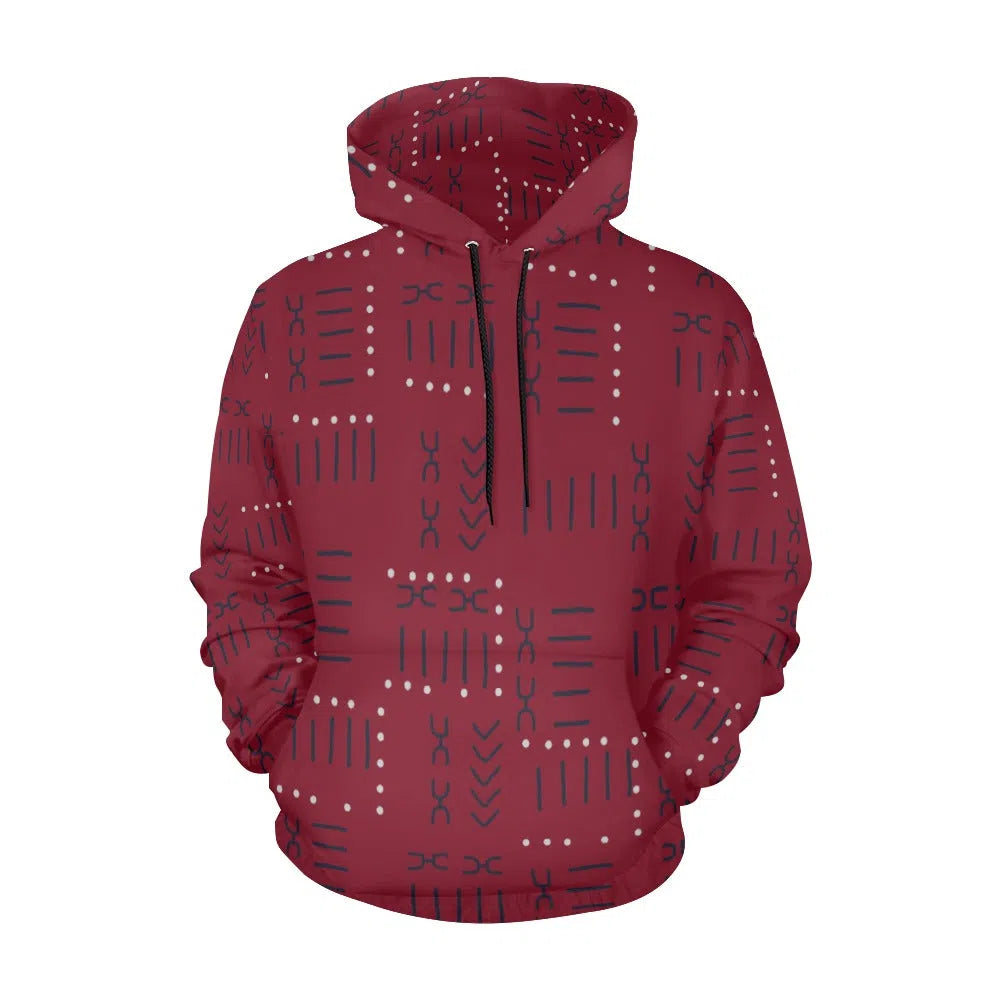 African Hoodie Crimson