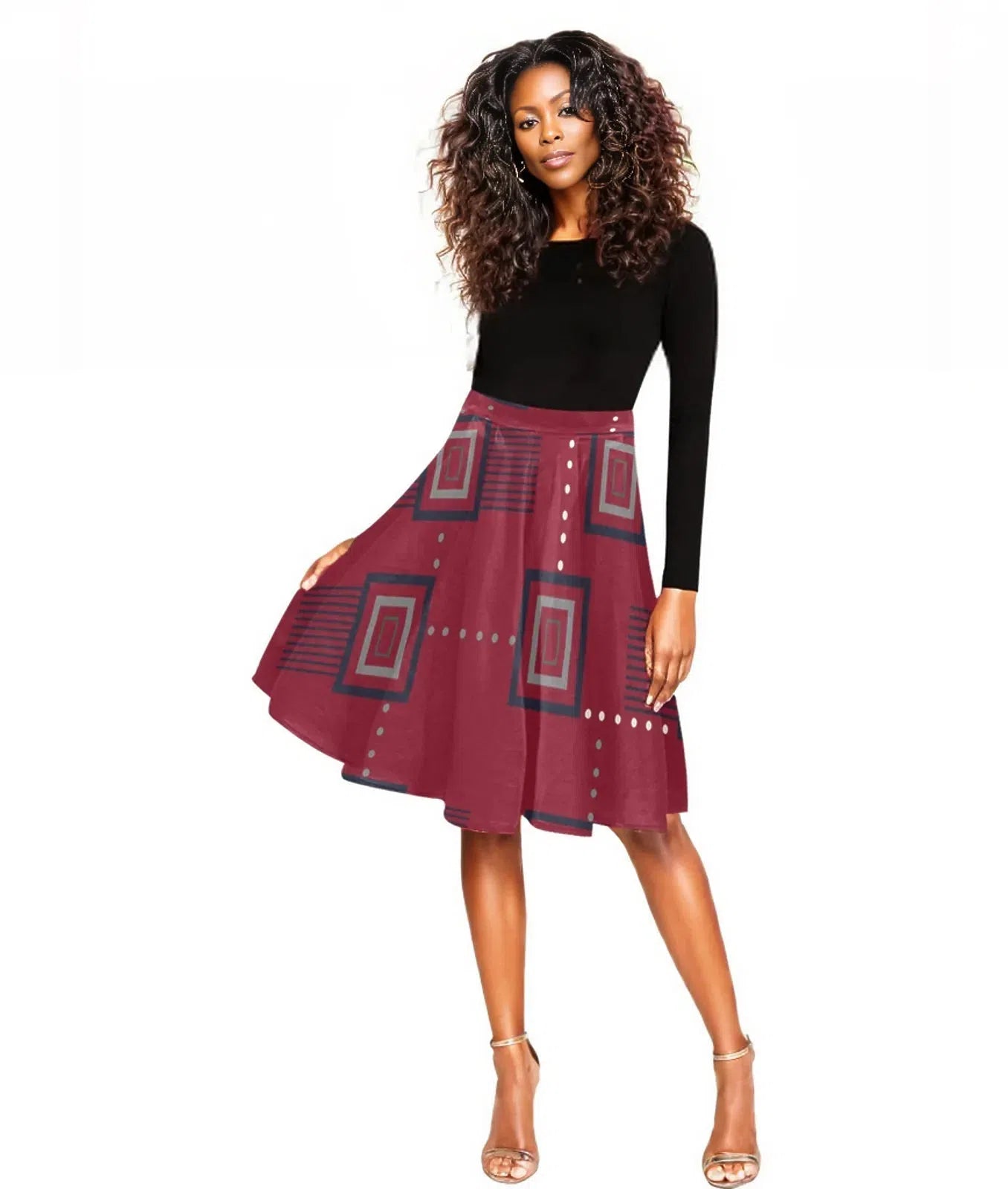 African Print Skirts Hibiscus