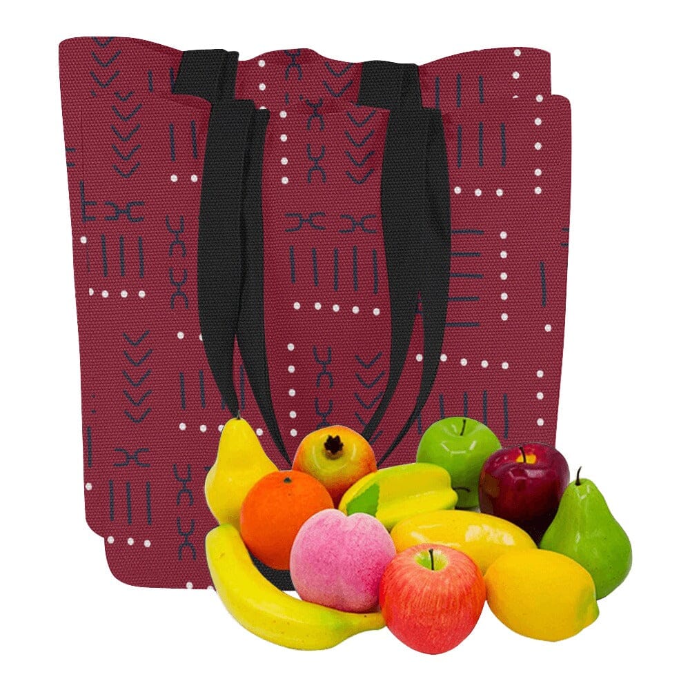 Non Disposable Grocery Bags Set, Crimson